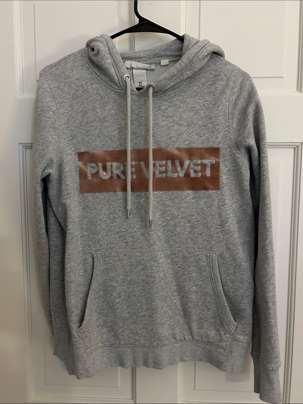 PURE VELVET Women's Gray Logo Hoodie